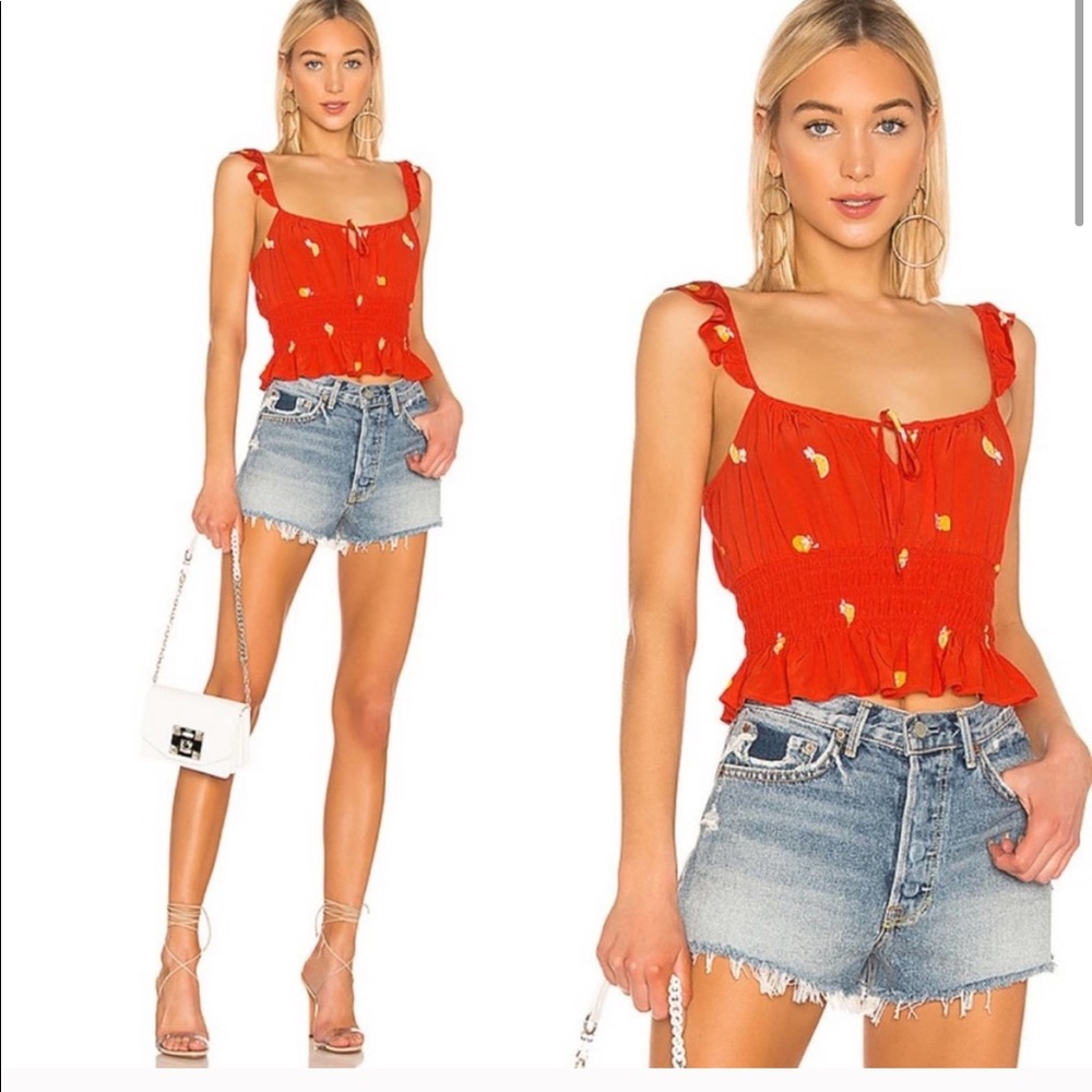 ASTR the label Pixie Sleeveless Ruffle Trim Tank